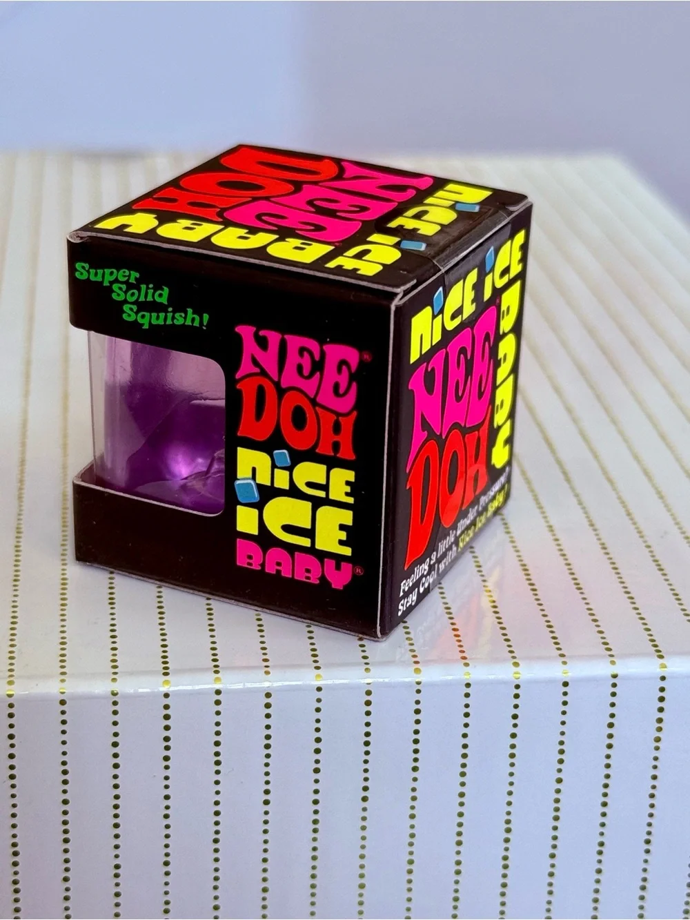 Needoh Nice Ice Baby HTF PURPLE Cube Super Solid Squish NIB Viral TikTok